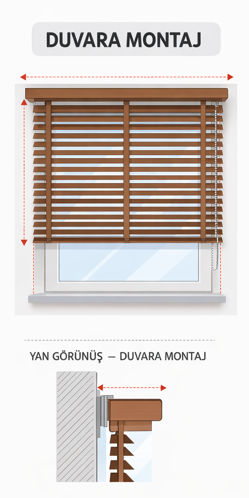 Duvara montaj ölçü diyagramı